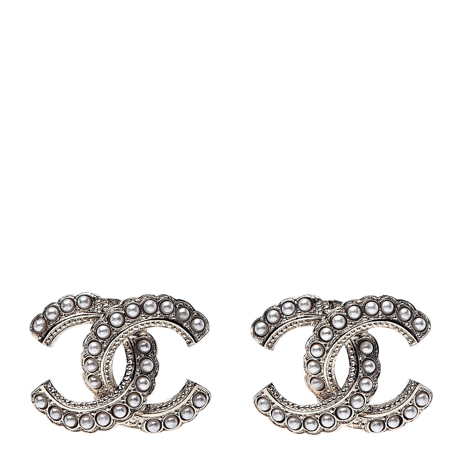 Chanel Pearl Queen of France CC Earrings Gold 1 of 5