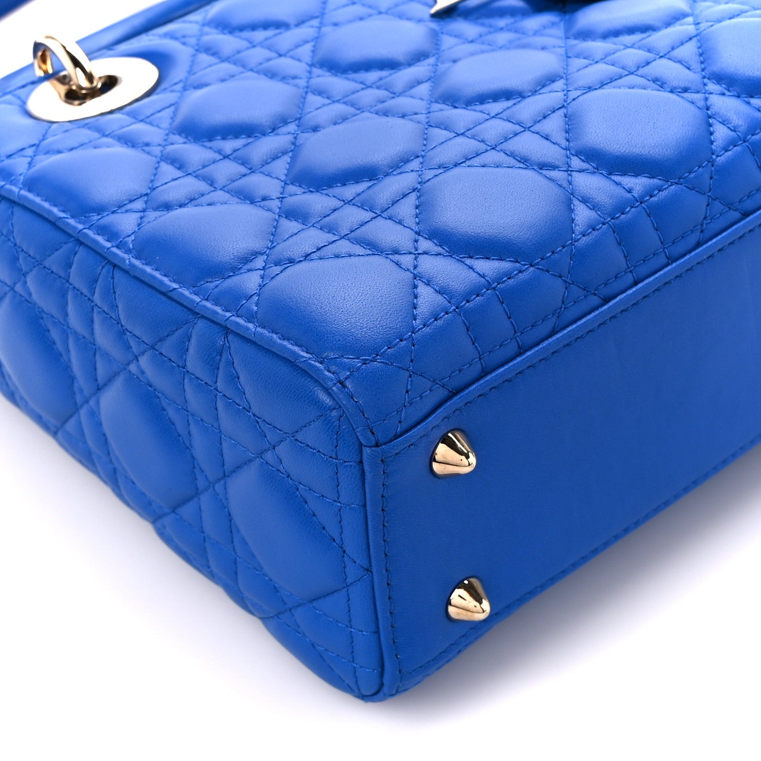 Christian Dior Lambskin Cannage Small Lucky Badges My Lady Dior Blue 10 of 11
