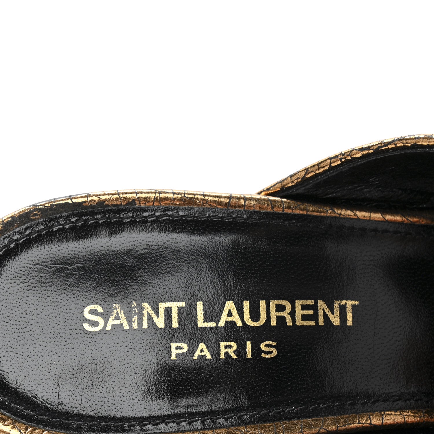 Saint Laurent Metallic Supercrack Calfskin LouLou 95 Mule Sandals 39 Chestnut 8 of 9