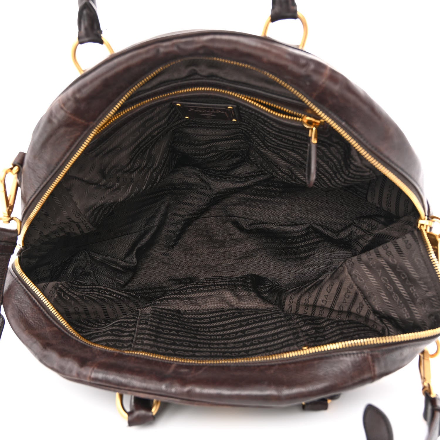 Prada Glace Calf Large Dome Satchel Moro 5 of 16
