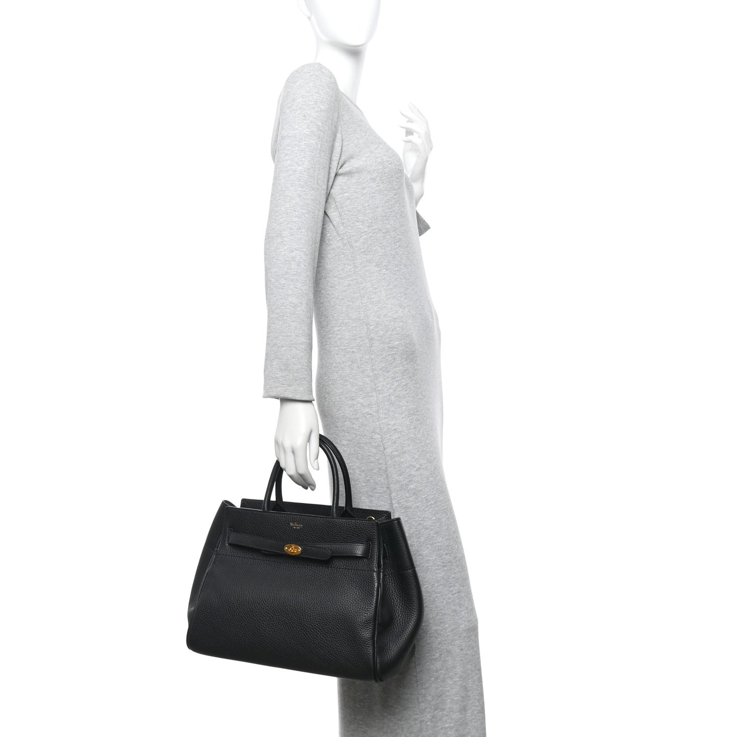 Heavy Grain Belted Bayswater Tote Black