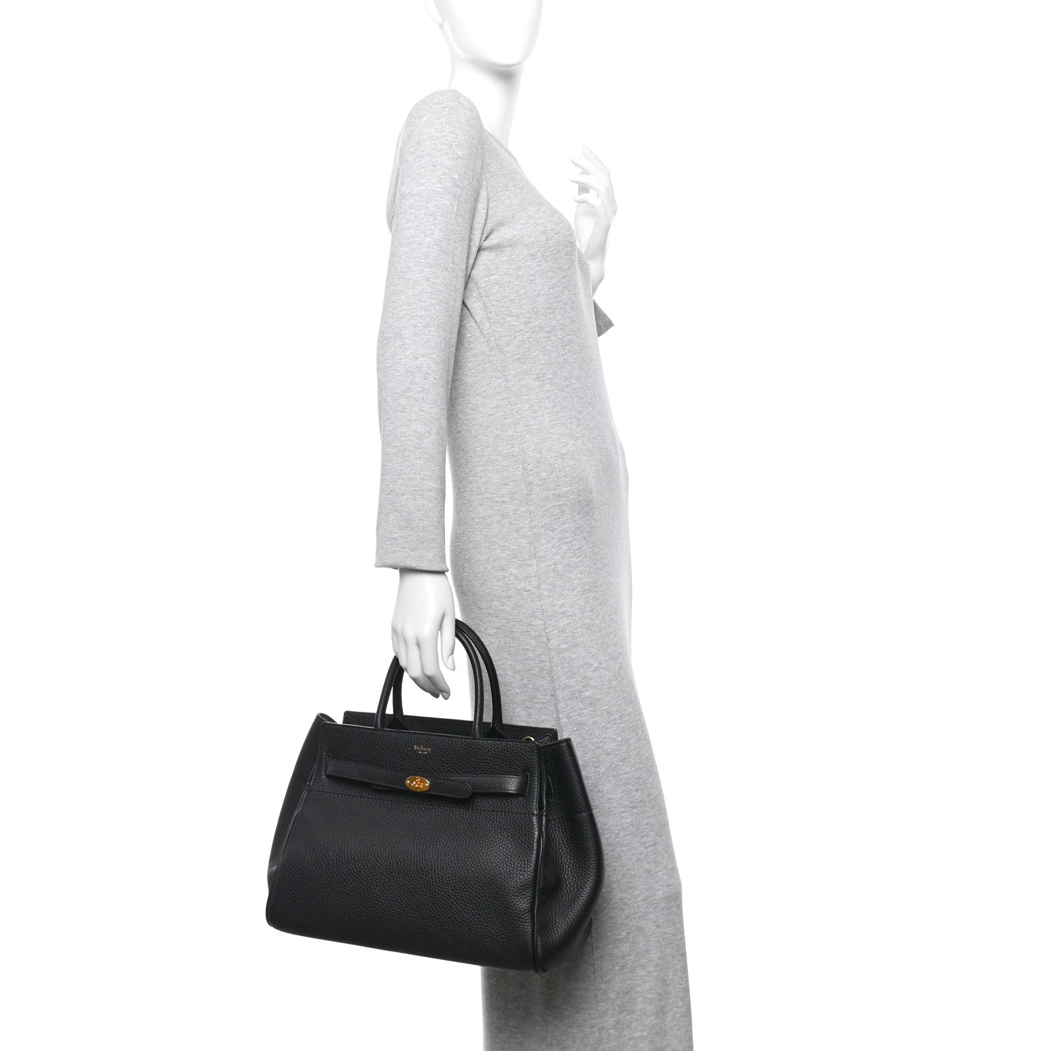 Mulberry Heavy Grain Belted Bayswater Tote Black 2 of 9