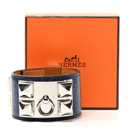 Hermes Matte Alligator Collier De Chien CDC Bracelet S Bleu De Malte 6 of 6