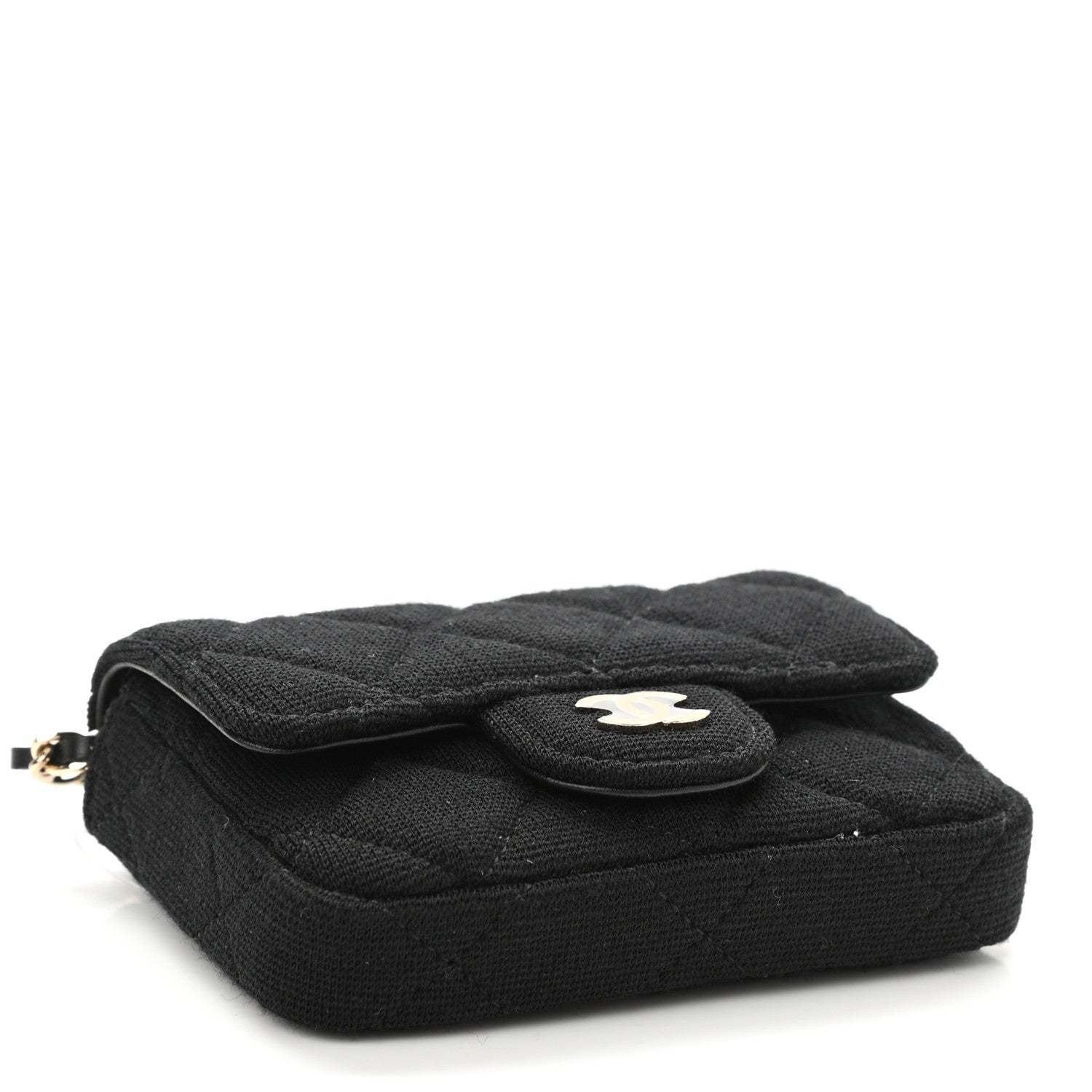 Chanel Jersey Quilted Flap Chain Waist Bag Black 4 of 12