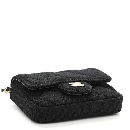 Chanel Jersey Quilted Flap Chain Waist Bag Black 4 of 12