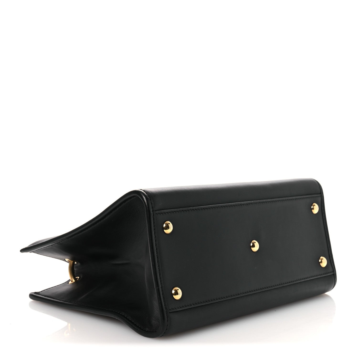 Fendi Vitello Century F is Fendi FF 1974 Embossed Small Runaway Satchel Black Maya 4 of 14