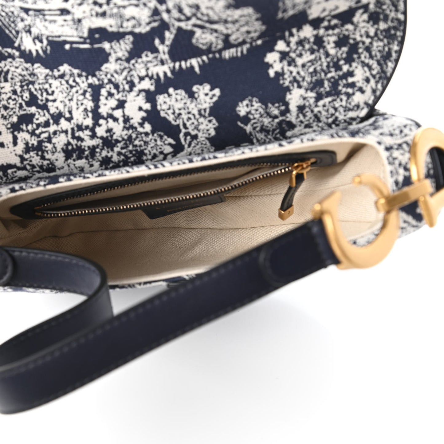 Canvas Embroidered Dioriviera Saddle Bag Blue