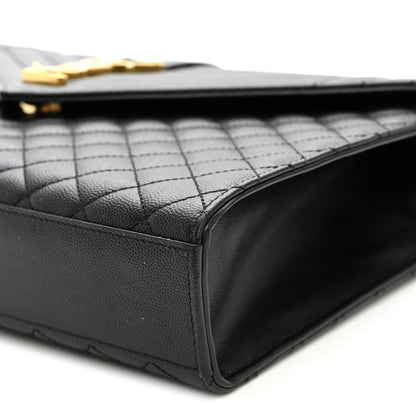 Saint Laurent Grain De Poudre Textured Mixed Matelasse Large Triquilt Monogram Satchel Black 10 of 10