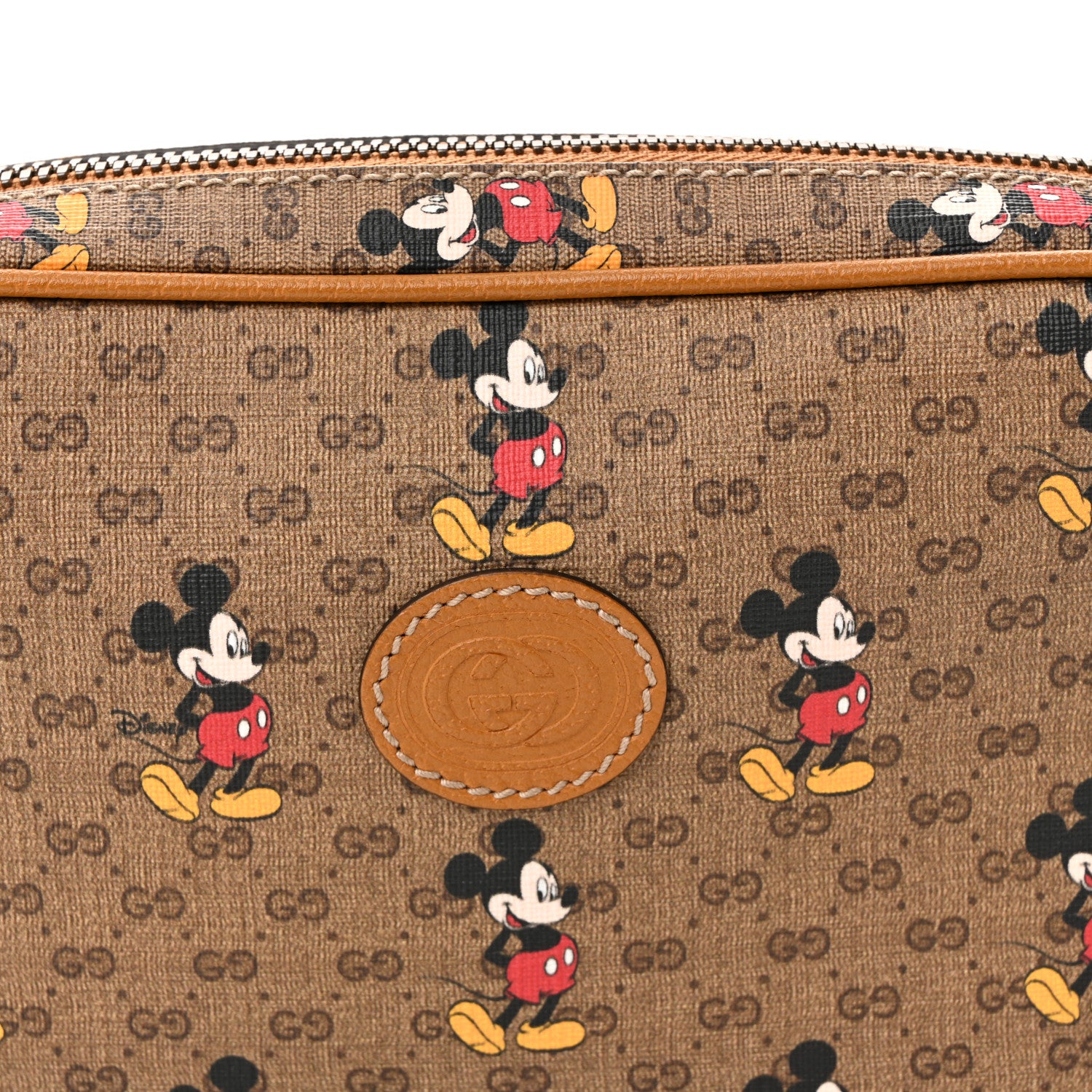Gucci X DISNEY Mini Vintage GG Supreme Monogram Mickey Mouse Small Belt Bag 85 34 Beige Vintage Sun Oil 8 of 10