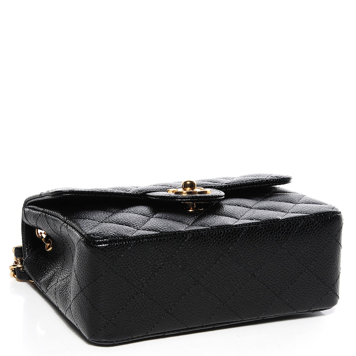 Caviar Quilted Mini Square Flap Bag Black