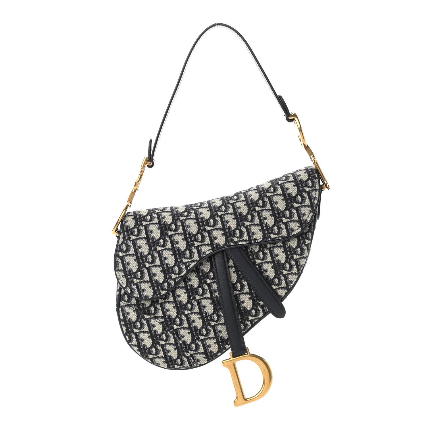 Christian Dior Oblique Saddle Bag Blue 1 of 11