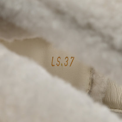 Christian Dior Shearling Dioract 10mm Sandals 37 Off White 6 of 8