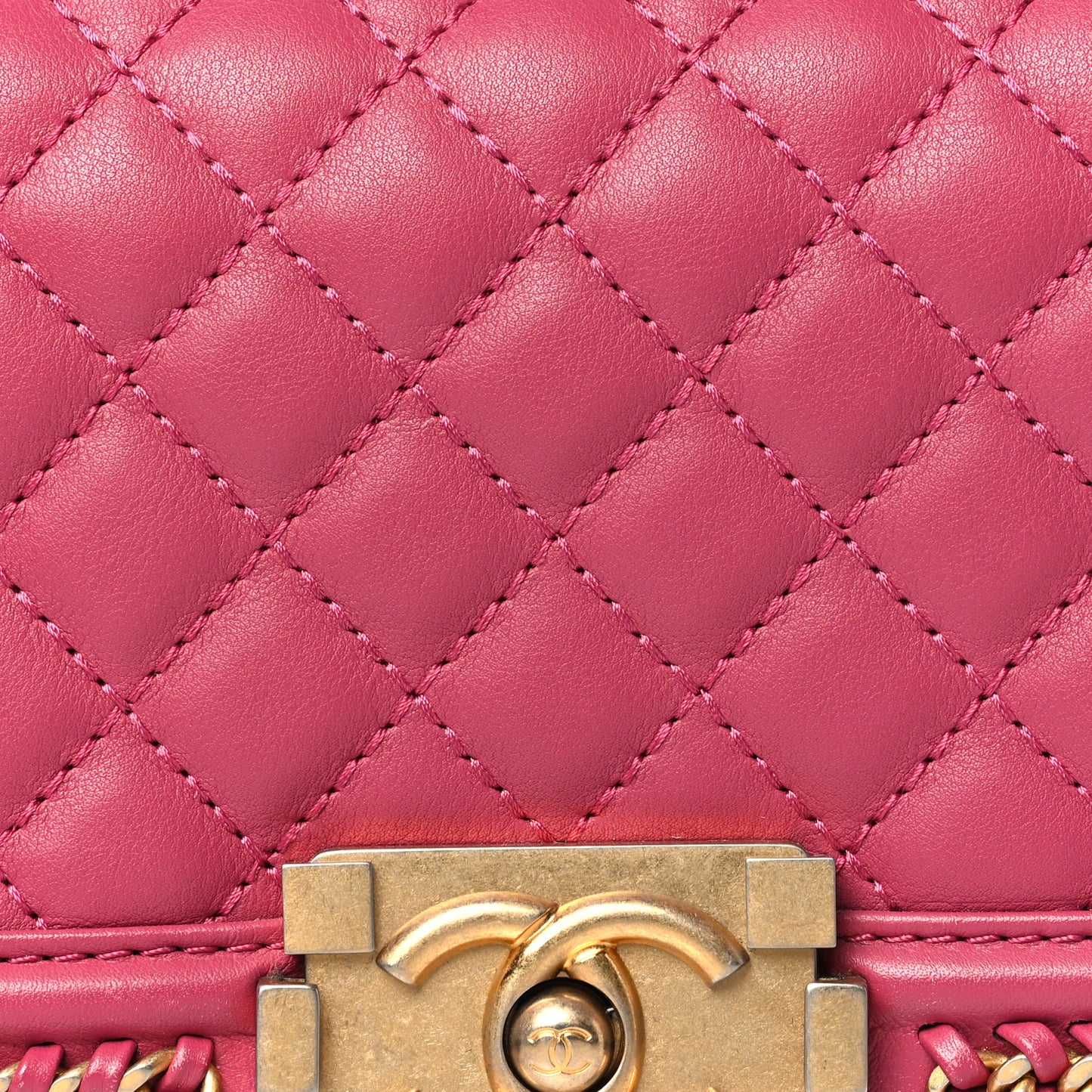 Lambskin Quilted Small Top Handle Boy Flap Pink