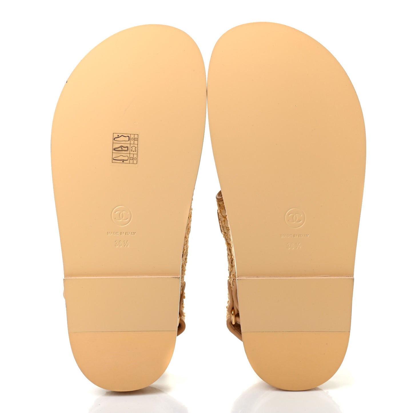 Braided Fabric Velcro Dad Sandals 36.5 Beige