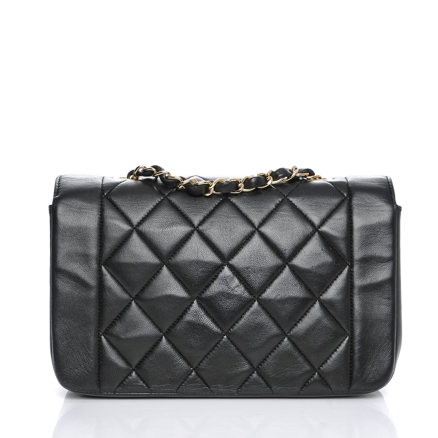 Lambskin Quilted Small Single Flap Black