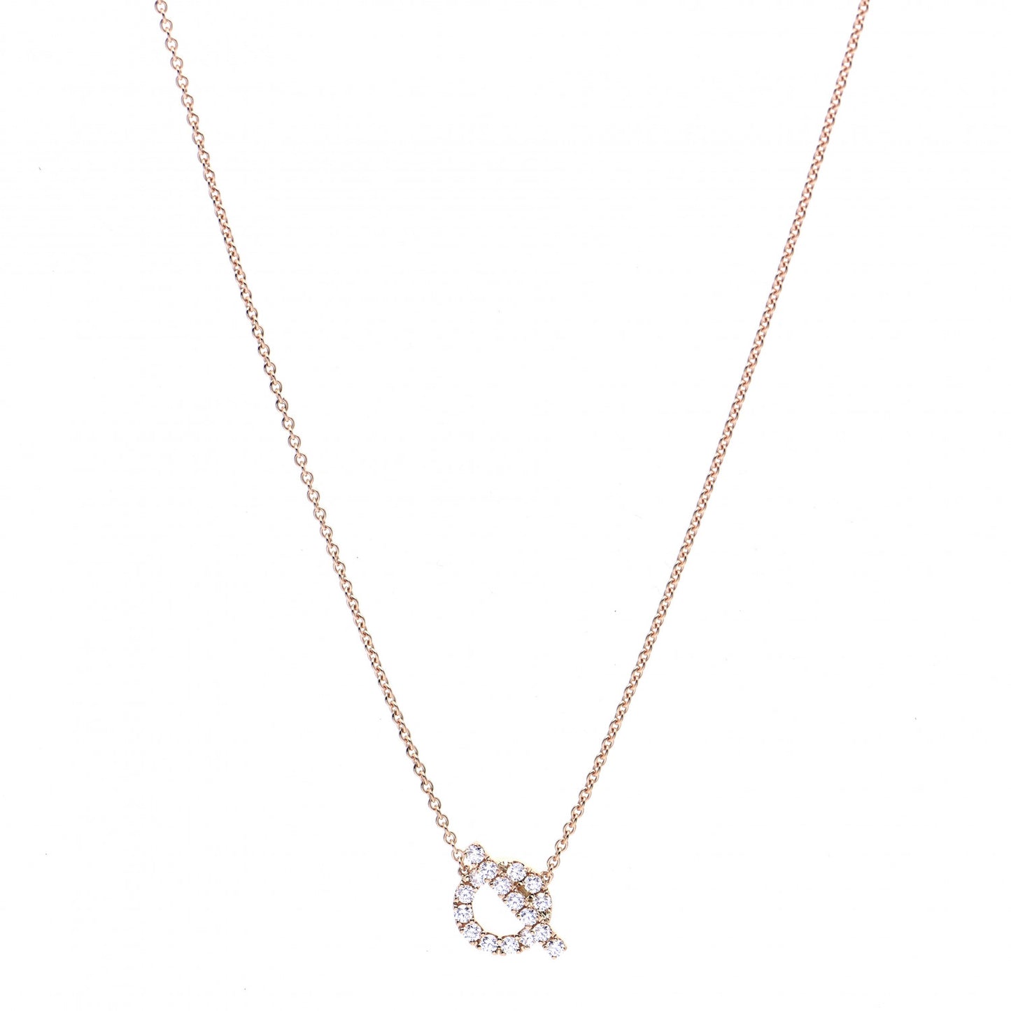 18K Rose Gold Diamond Finesse Pendant Necklace