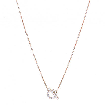 Hermes 18K Rose Gold Diamond Finesse Pendant Necklace 1 of 6