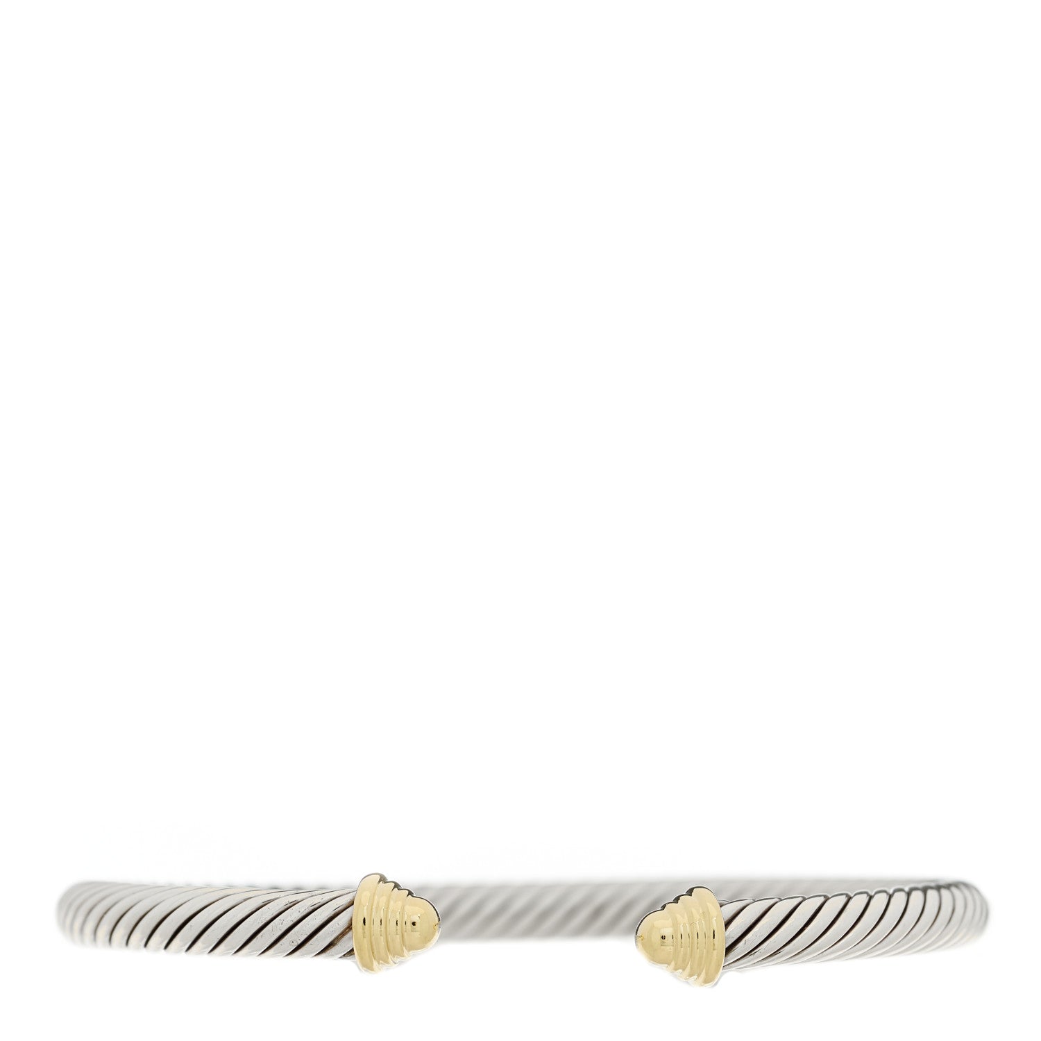 David Yurman Sterling Silver 14K Yellow Gold 5mm Cable Classics Bracelet 1 of 3