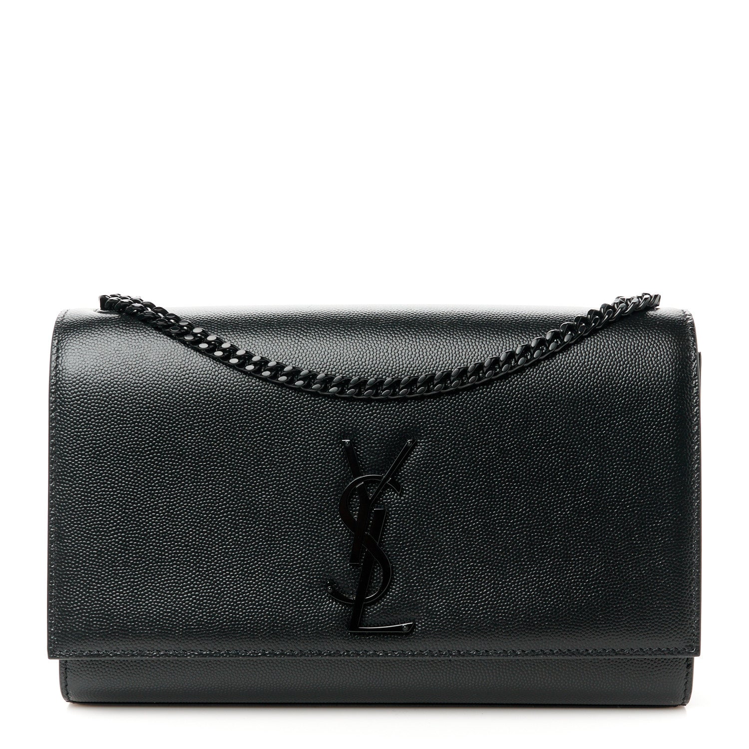 Saint Laurent Grain De Poudre Medium Classic Monogram Monochrome Kate Satchel Black 1 of 11