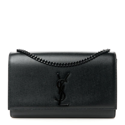 Saint Laurent Grain De Poudre Medium Classic Monogram Monochrome Kate Satchel Black 1 of 11