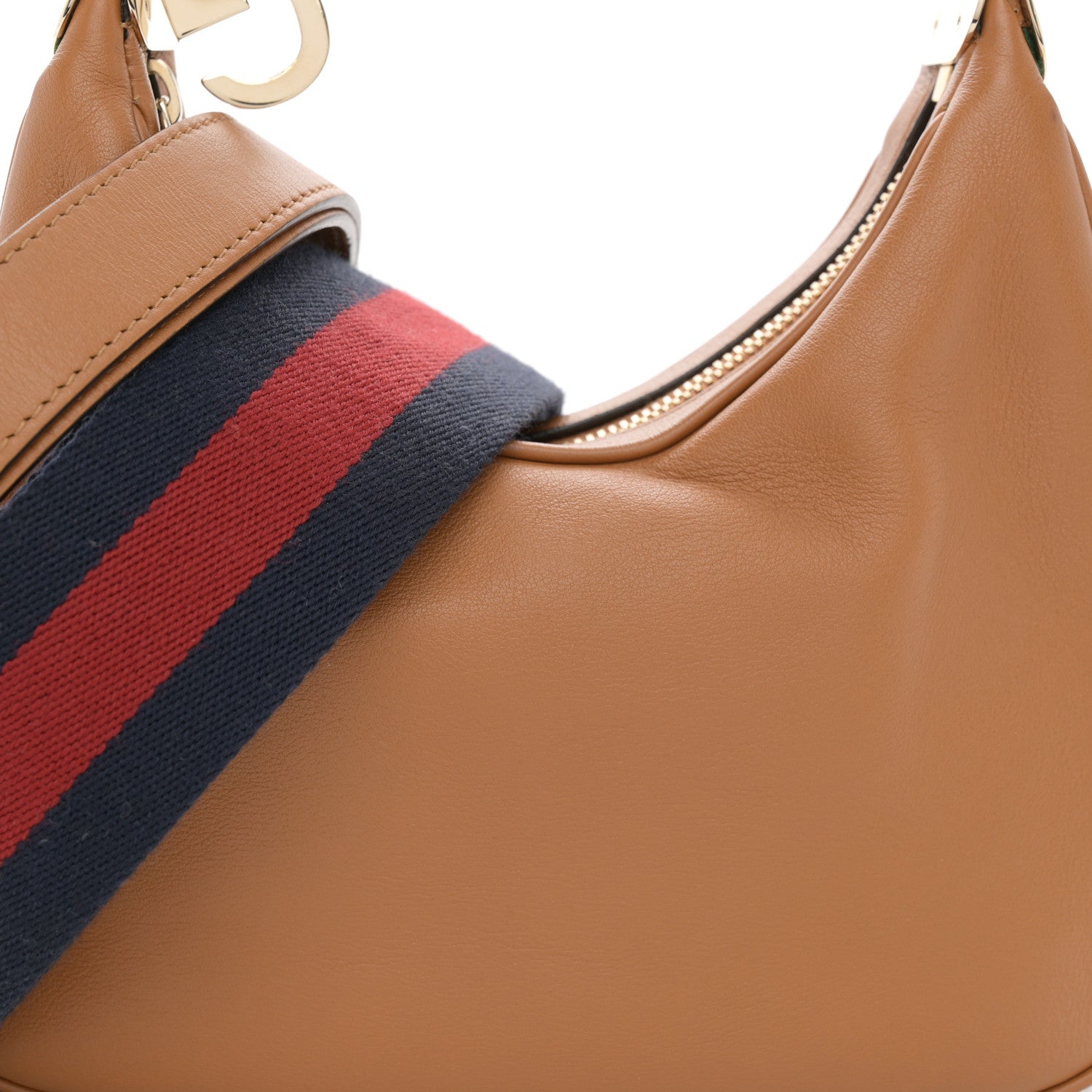 Gucci Aria Calfskin Web Small Attache Shoulder Bag Orange 8 of 11