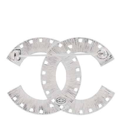 Chanel Baguette Crystal CC Brooch Silver Pink 3 of 4