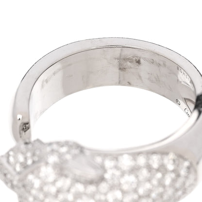 Cartier 18K White Gold Diamond Black Onyx Emerald Panthere De Cartier Ring 55 7.25 7 of 7