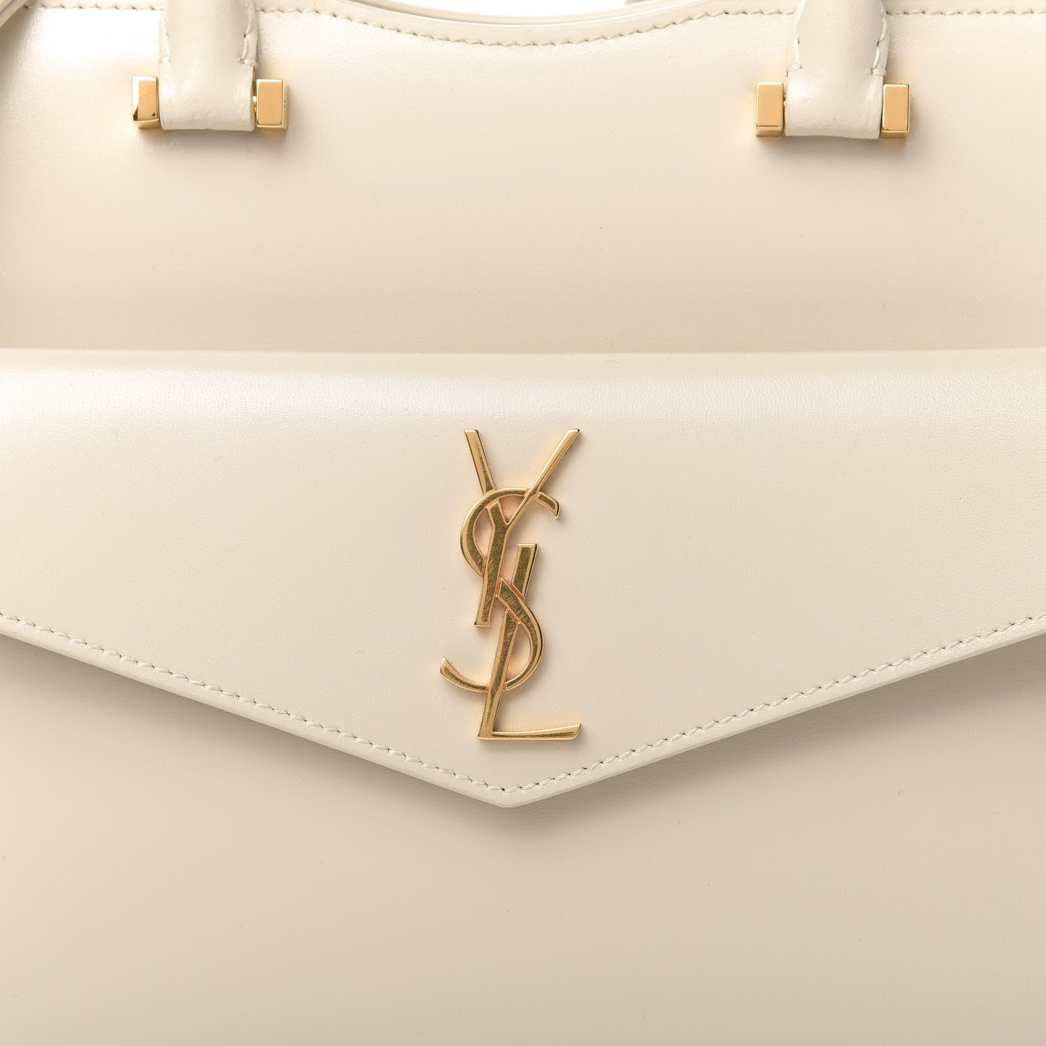 Saint Laurent Shiny Calfskin Small Uptown Tote Porcellana 9 of 9