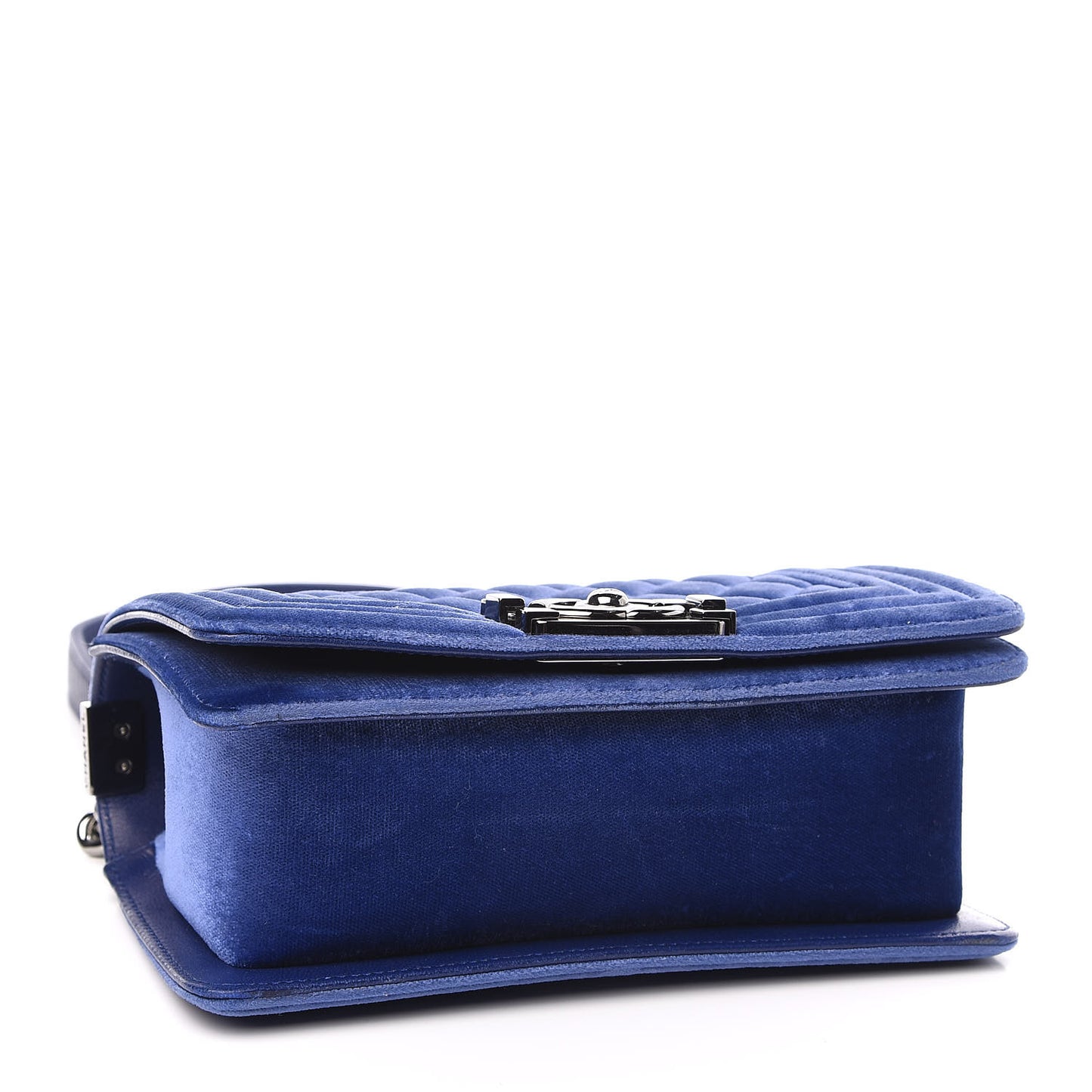 Velvet Quilted Small Boy Flap Blue