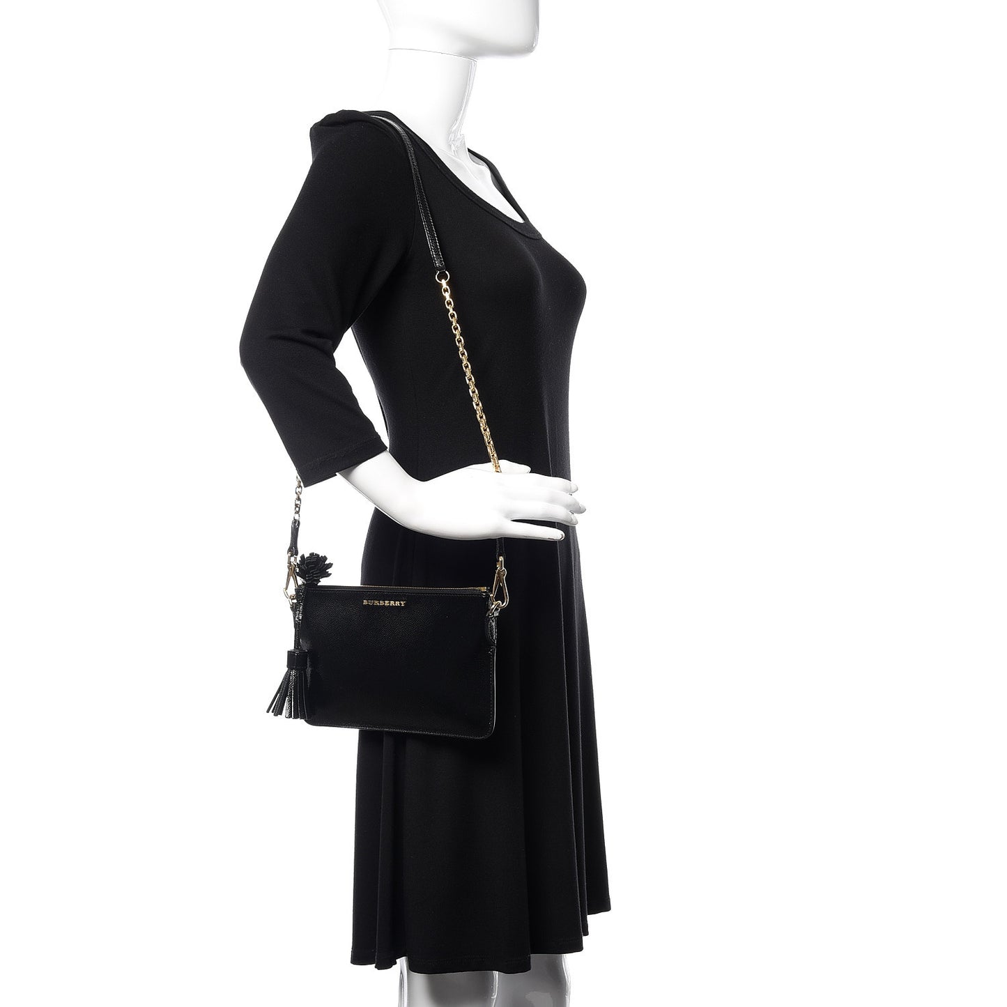 Patent London Peyton Crossbody Clutch Bag Black