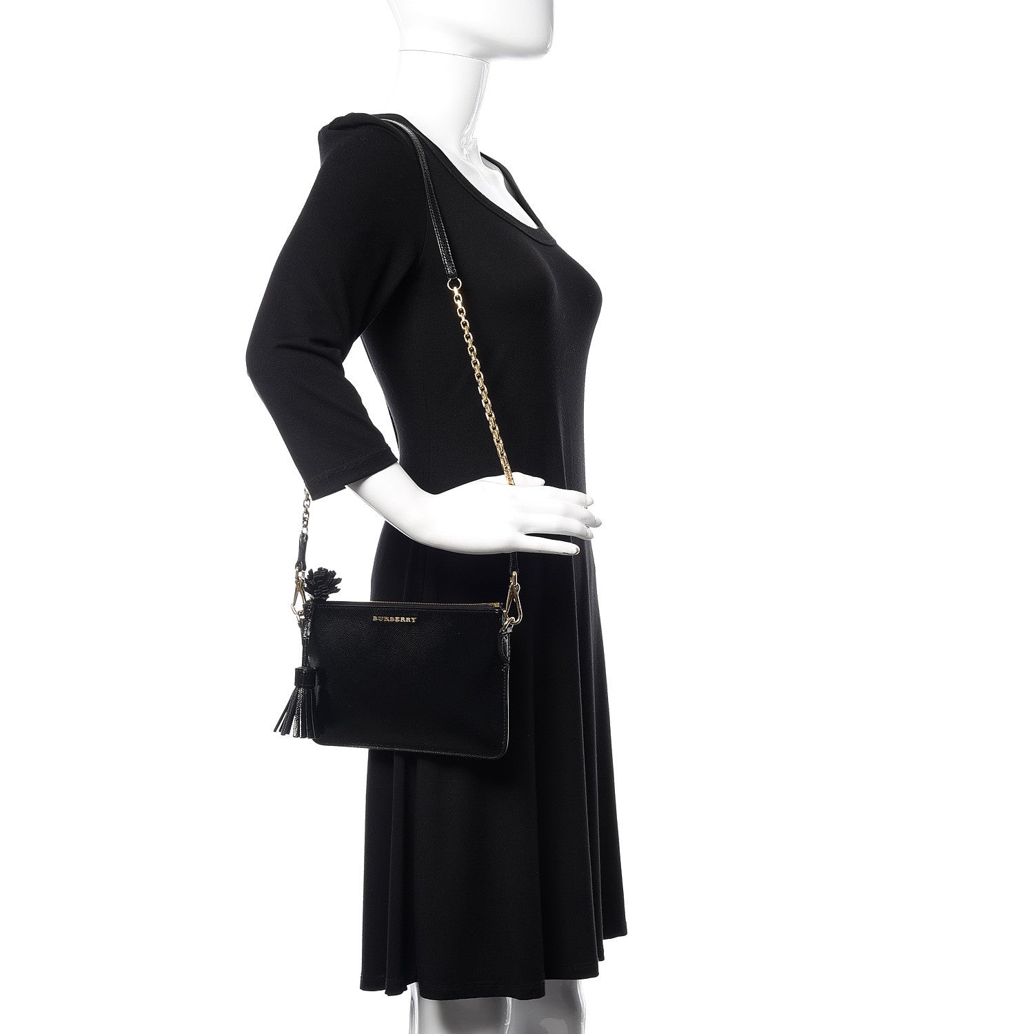 Burberry Patent London Peyton Crossbody Clutch Bag Black 2 of 14