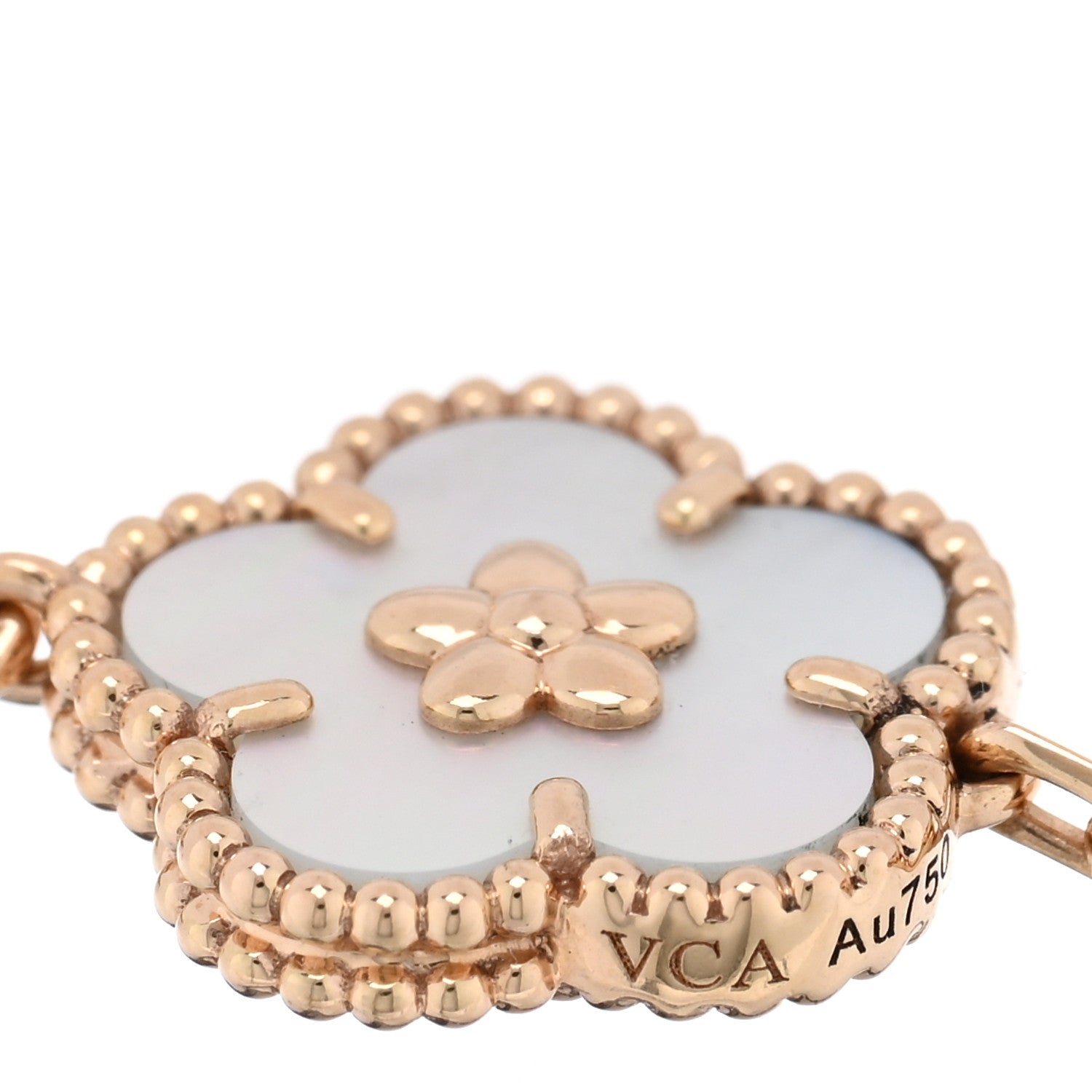 Van Cleef & Arpels 18K Rose Gold Carnelian Mother of Pearl Onyx 5 Motifs Lucky Spring Bracelet 3 of 3