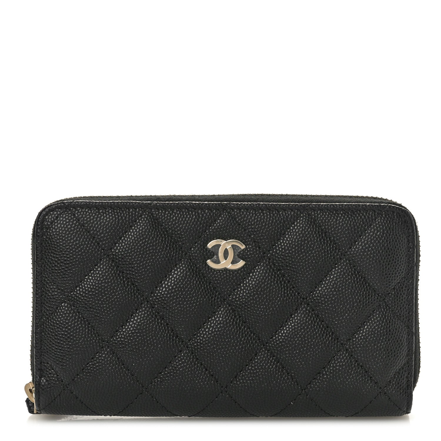 Chanel Caviar Quilted Medium Zip Around Wallet Black 1 of 8