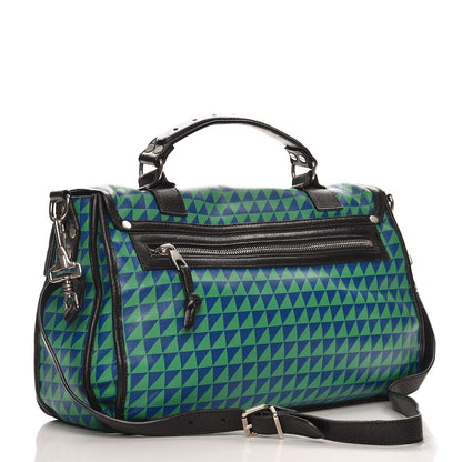 Proenza Schouler Calfskin Triangle Print Medium PS1 Satchel Blue Green 4 of 9