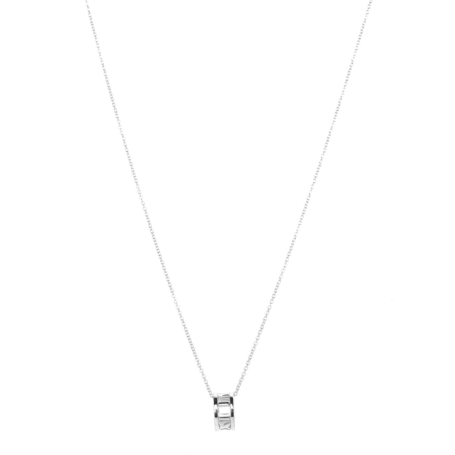 Tiffany Sterling Silver Atlas Open Pendant Necklace 1 of 6