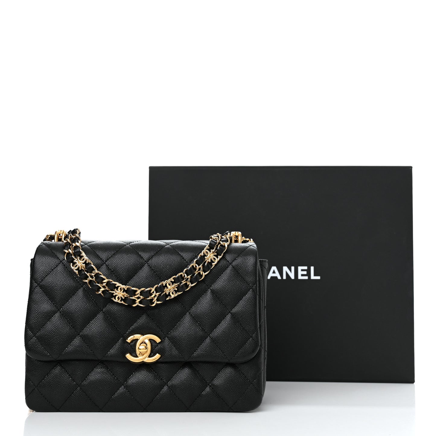 Caviar Quilted Coco First Flap Black