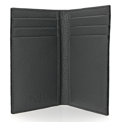 Prada Vitello Micro Grain Card Holder Black Mercurio 5 of 7