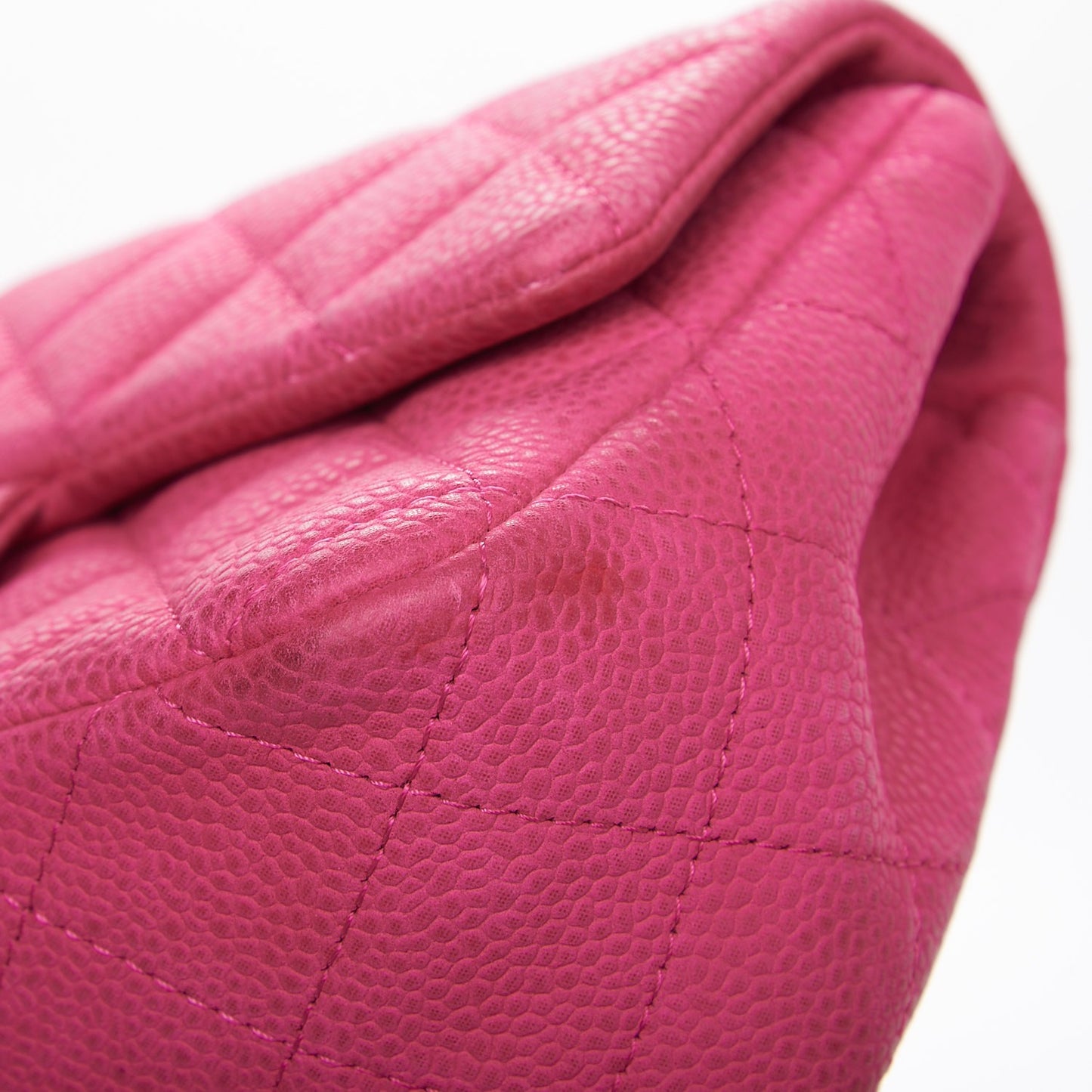 Iridescent Caviar Quilted Mini Rectangular Flap Pink