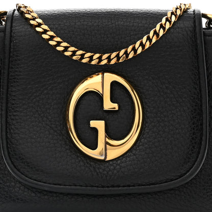 Gucci Pebbled Calfskin Small 1973 Chain Shoulder Bag Black 8 of 12