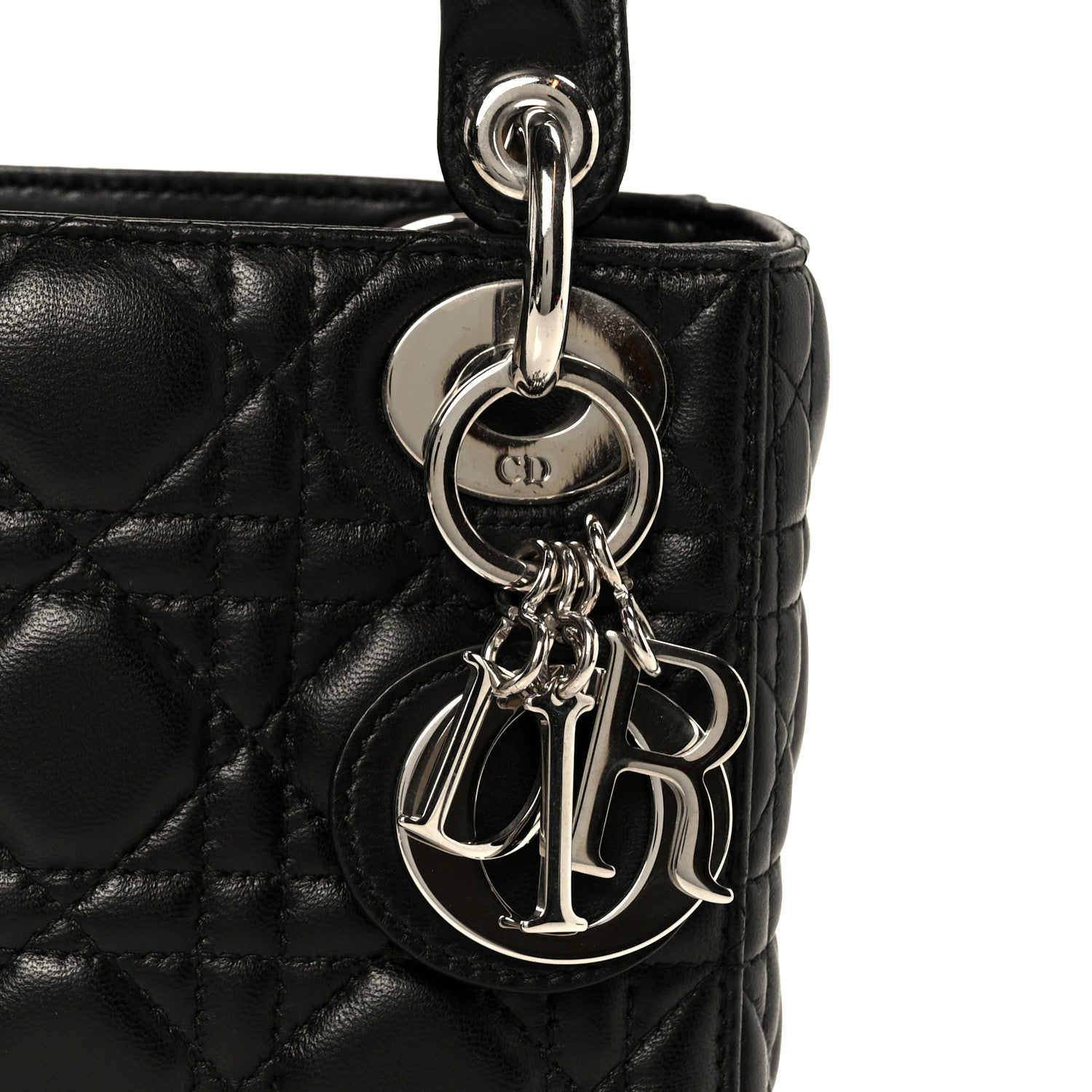 Christian Dior Lambskin Cannage Mini Lady Dior Black 8 of 10