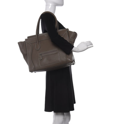 Celine Drummed Calfskin Shoulder Luggage Souris 2 of 10