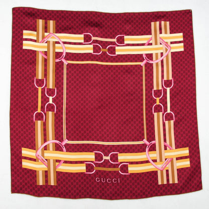 Gucci Silk Monogram Horsebit Scarf Burgundy 2 of 3