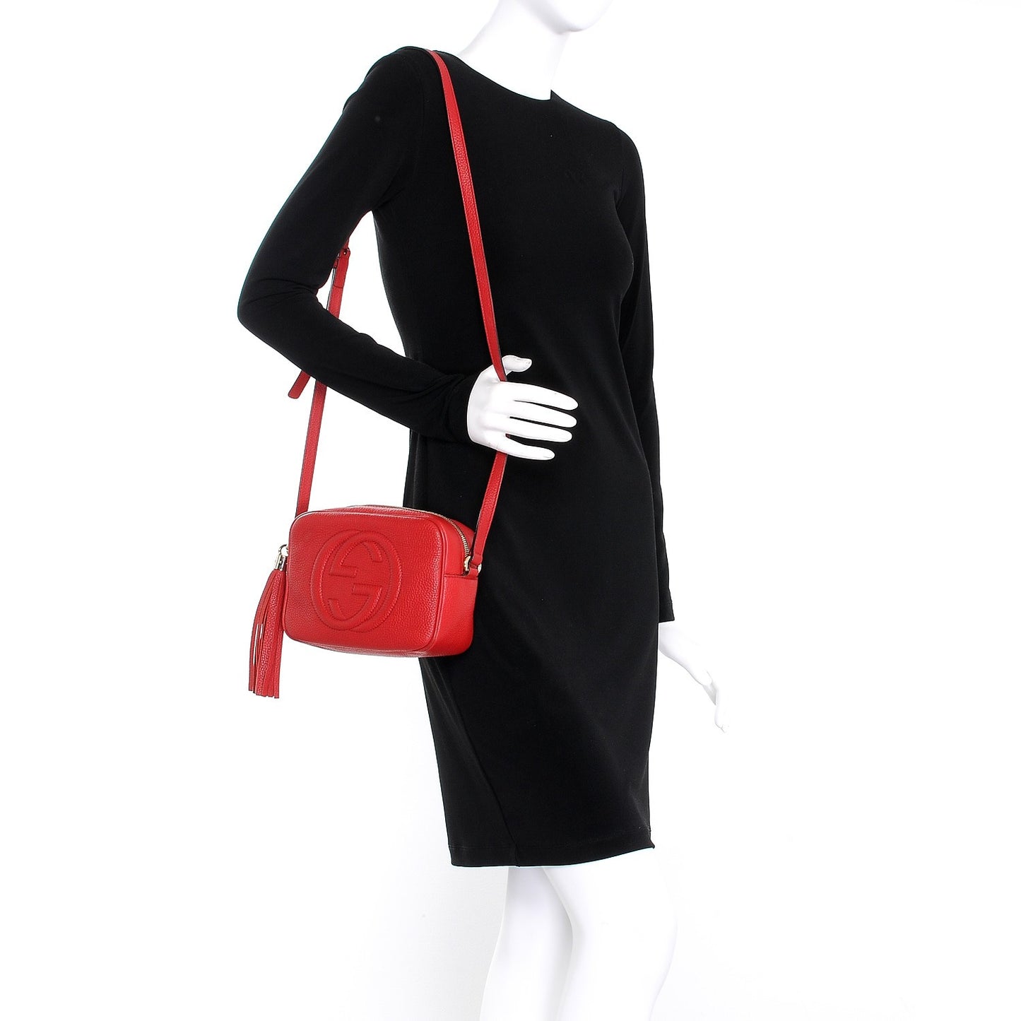 Pebbled Calfskin Small Soho Disco Bag Tabasco Red