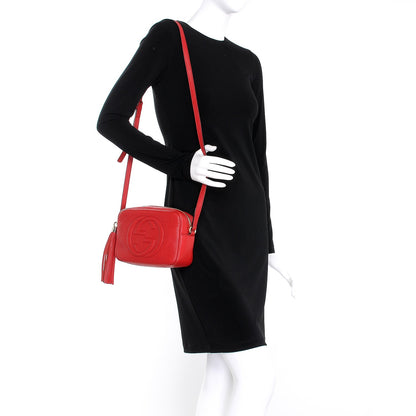 Gucci Pebbled Calfskin Small Soho Disco Bag Tabasco Red 2 of 9