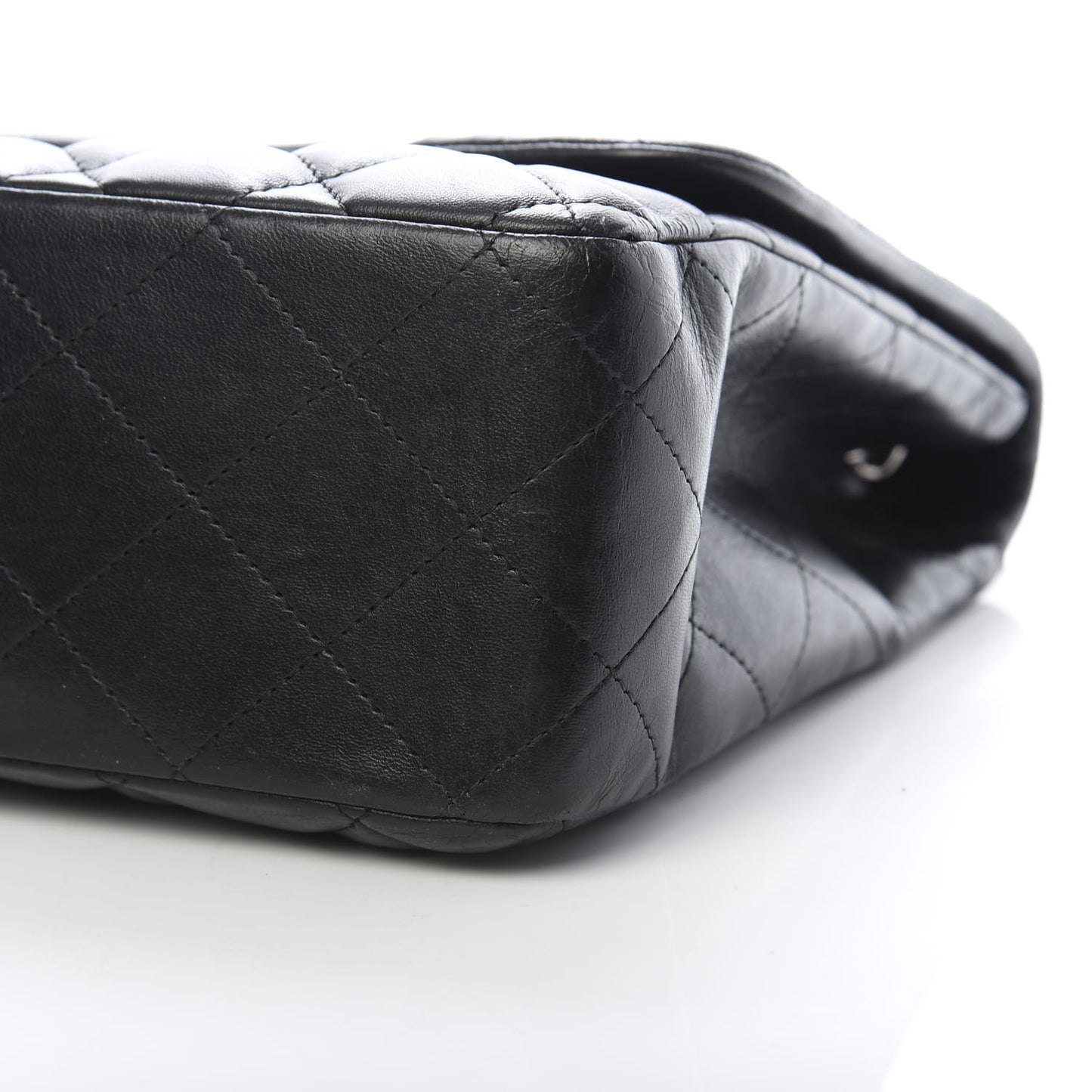 Lambskin Quilted Jumbo Single Flap Black