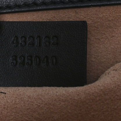 Gucci Calfskin GG Supreme Monogram Small Padlock Shoulder Bag Black Gold 7 of 14