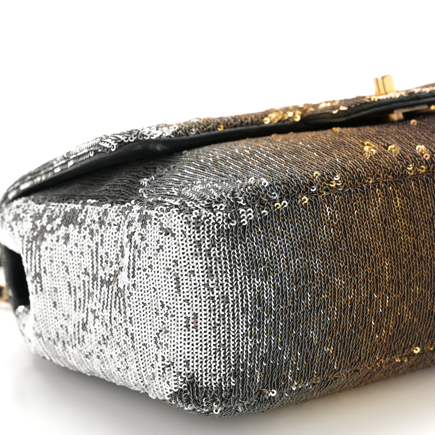 Sequin Medium Single Flap Silver Gold