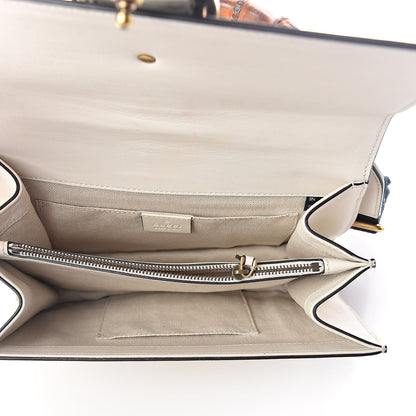 Gucci Calfskin Bamboo Web Medium Dionysus Top Handle Bag White Blue Hibiscus Red 5 of 13