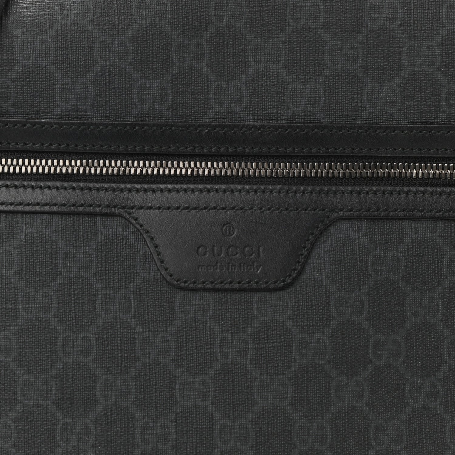 Gucci GG Supreme Monogram Crossbody Messenger Bag Black Grey 7 of 9