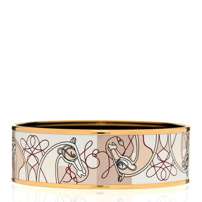 Hermes Enamel Printed Wide Coup De Fouet Bracelet 70 3 of 5
